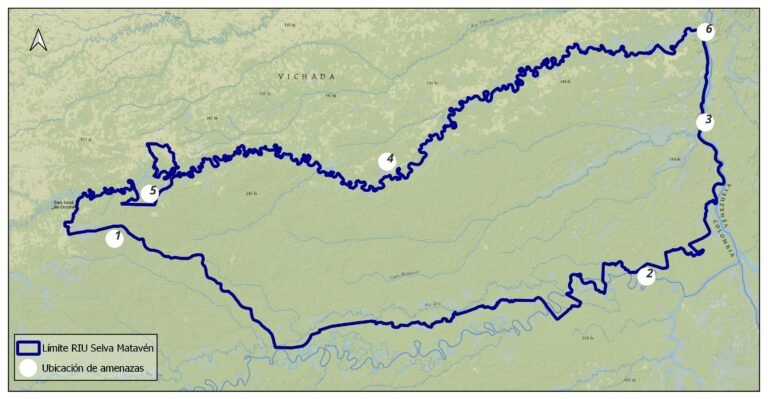 Mapa 9 Principales Amenazas de Deforestación sobre los bosques del Resguardo Selva Matavén (1)